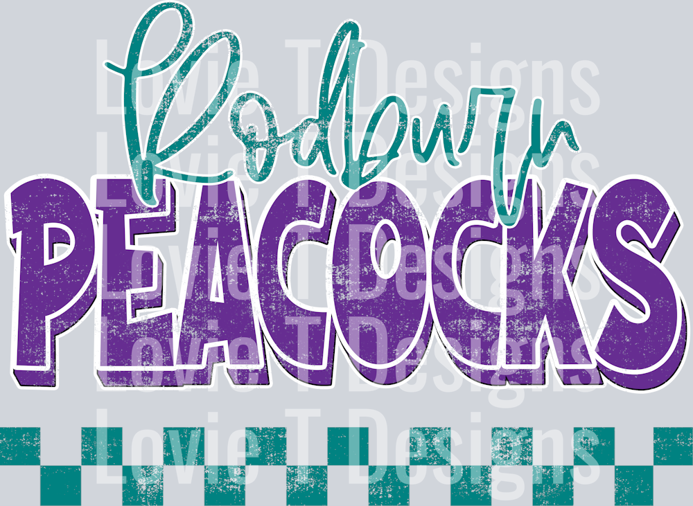 School Spirit Grunge RODBURN PEACOCKS