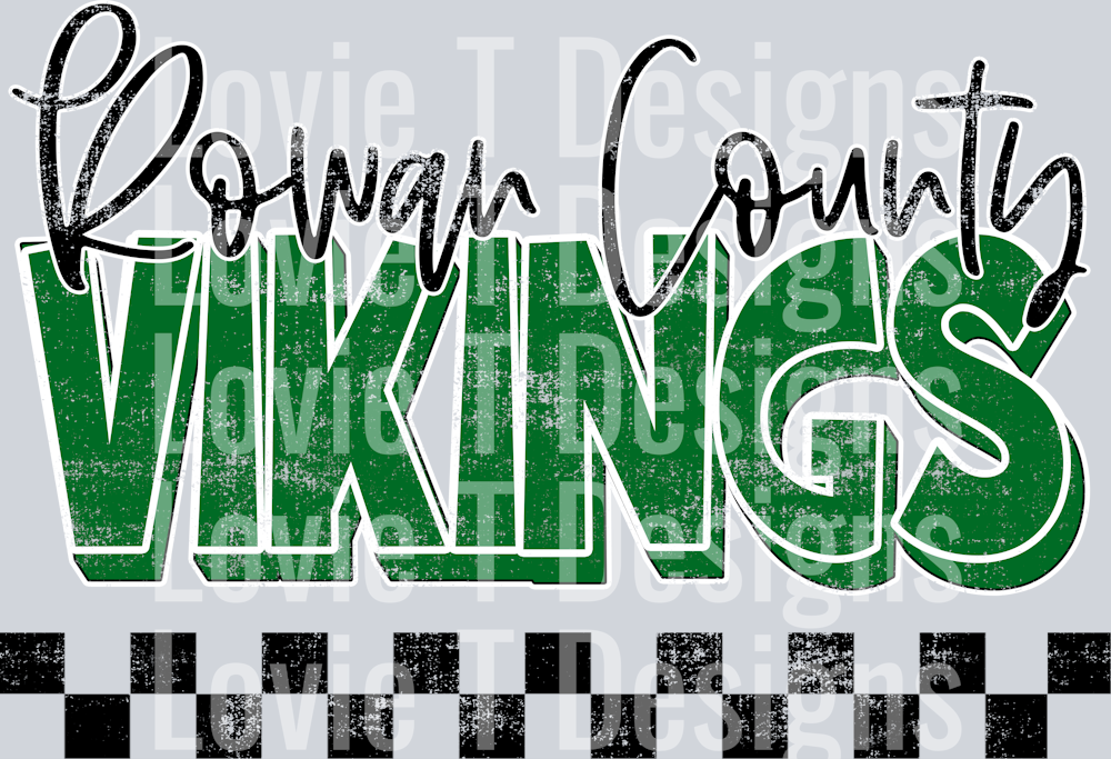 School Spirit Grunge ROWAN COUNTY VIKINGS