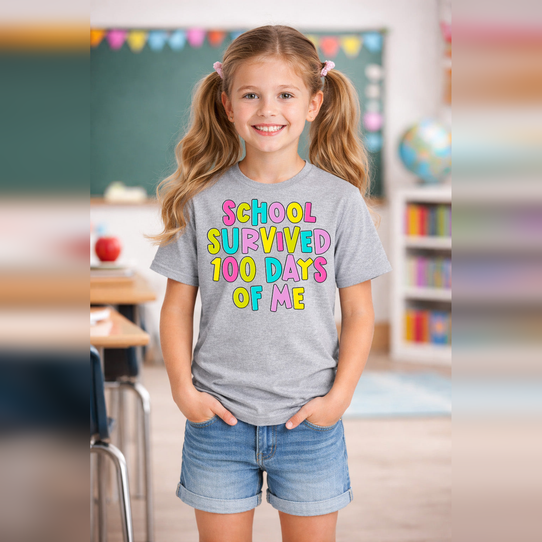 School Survived 100 Days of Me Girl – DTF Transfer