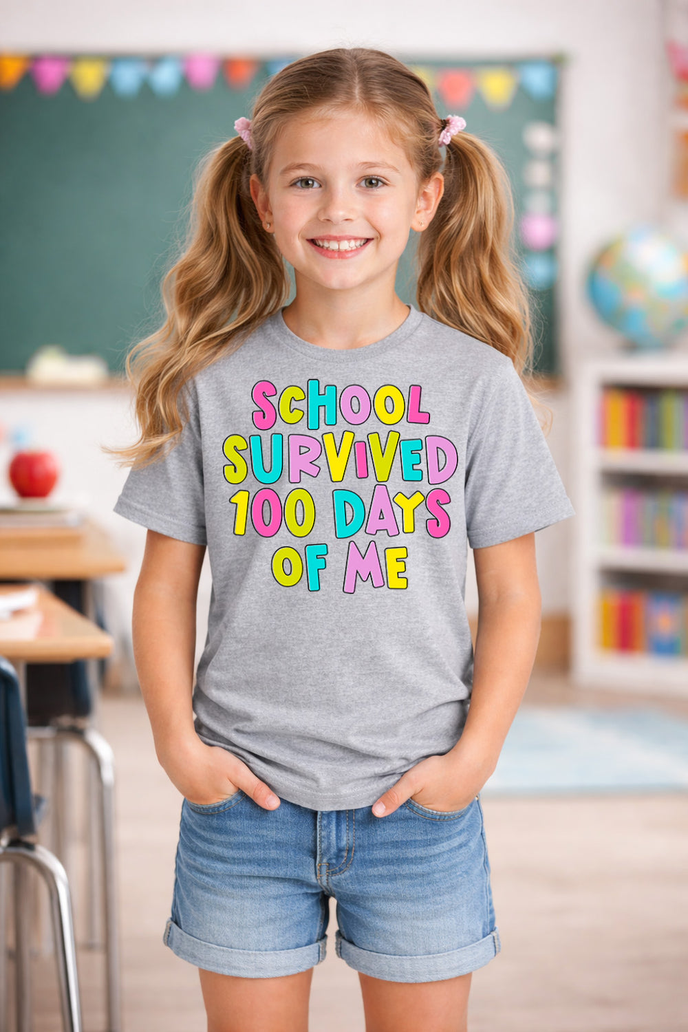 School Survived 100 Days of Me DTF transfer design