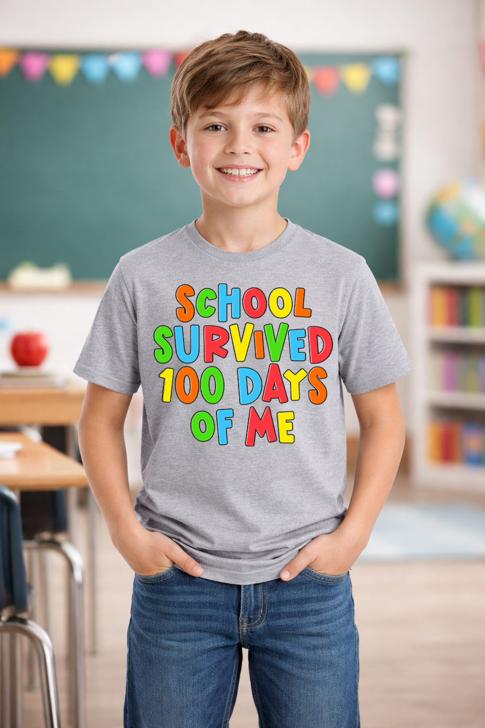 School Survived 100 Days of Me DTF transfer design