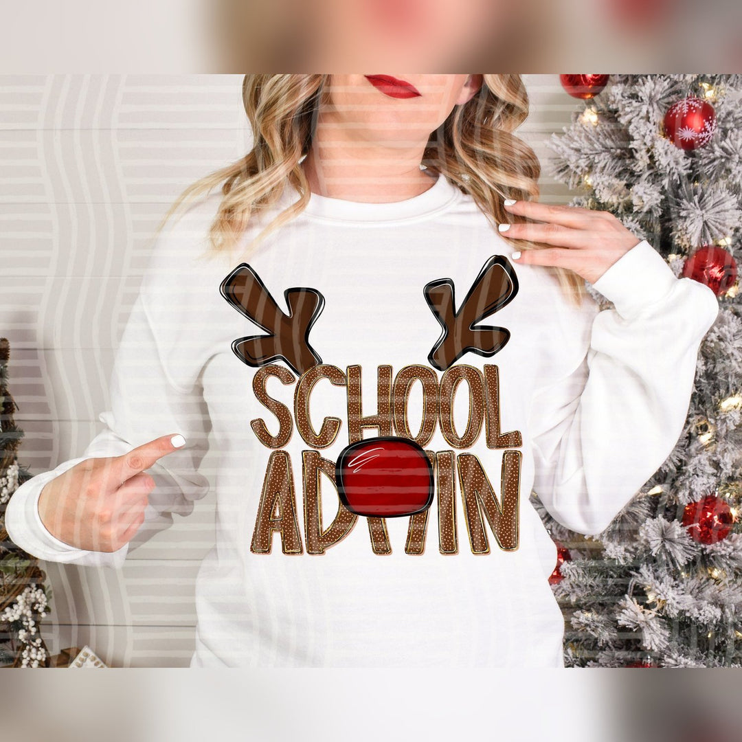 School Admin Deer Antler School Staff DTF transfer