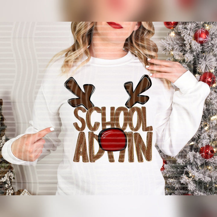 School Admin Deer Antler School Staff DTF transfer