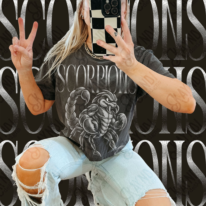 Halftone Mascots Scorpions DTF transfer mockup