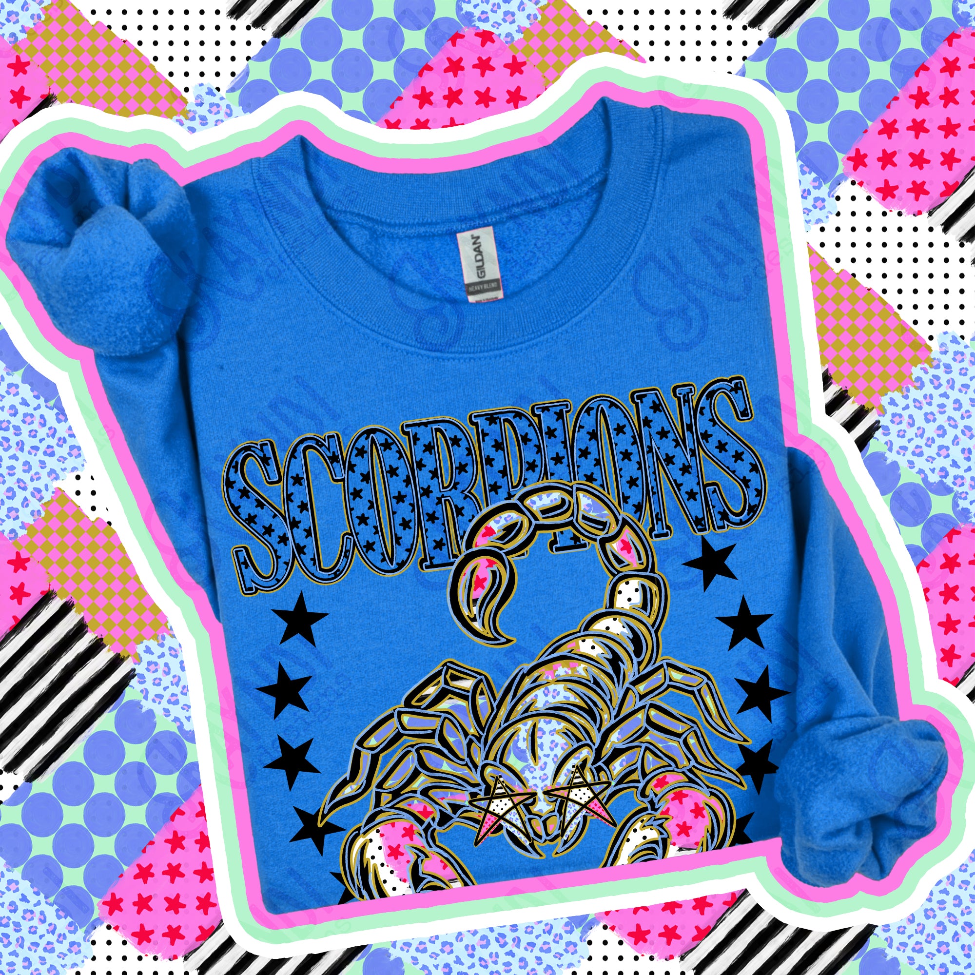 Patchwork Varsity Stars Mascots Scorpions design