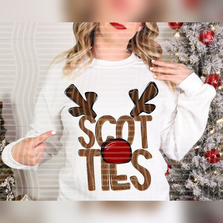 Scotties Deer Antler Mascots DTF transfer