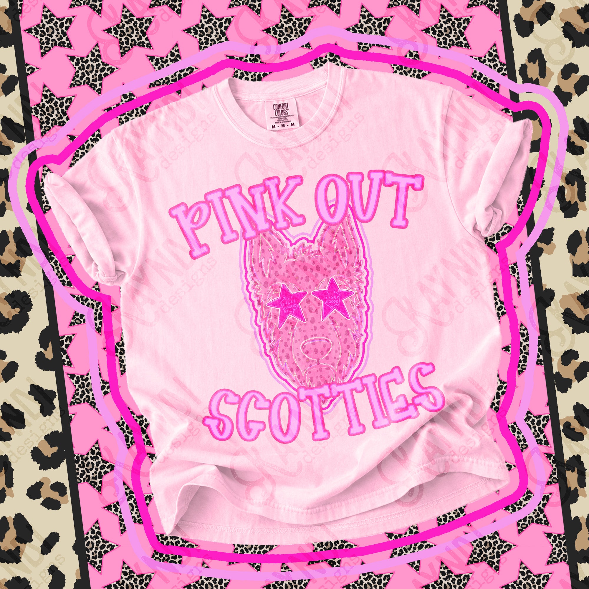 Pink Out Mascots Scotties mockup