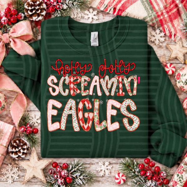 Holly Jolly Confetti Mascots Screamin' Eagles design