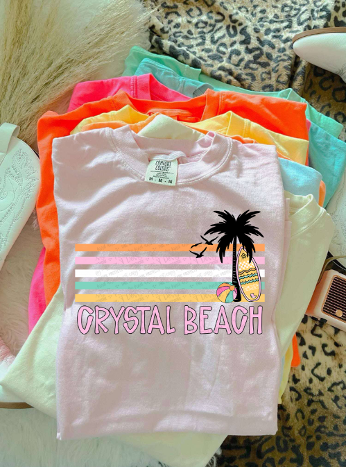 TROPICAL BEACH RETRO STRIPE CRYSTAL BEACH