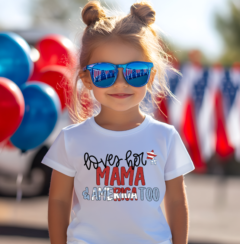Loves Her America Too Mama DTF transfer design – image 1