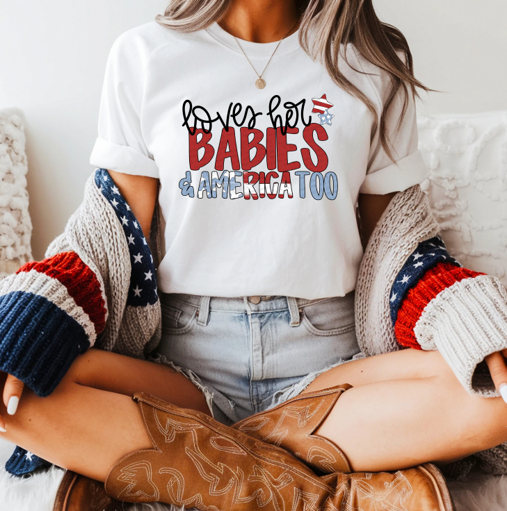 Loves Her America Too Babies DTF transfer design – image 1