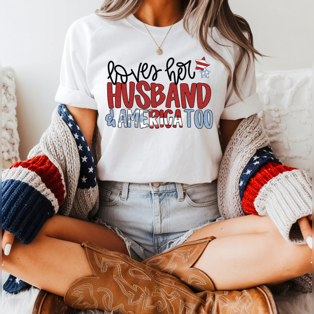 Loves Her America Too Husband – DTF Transfer