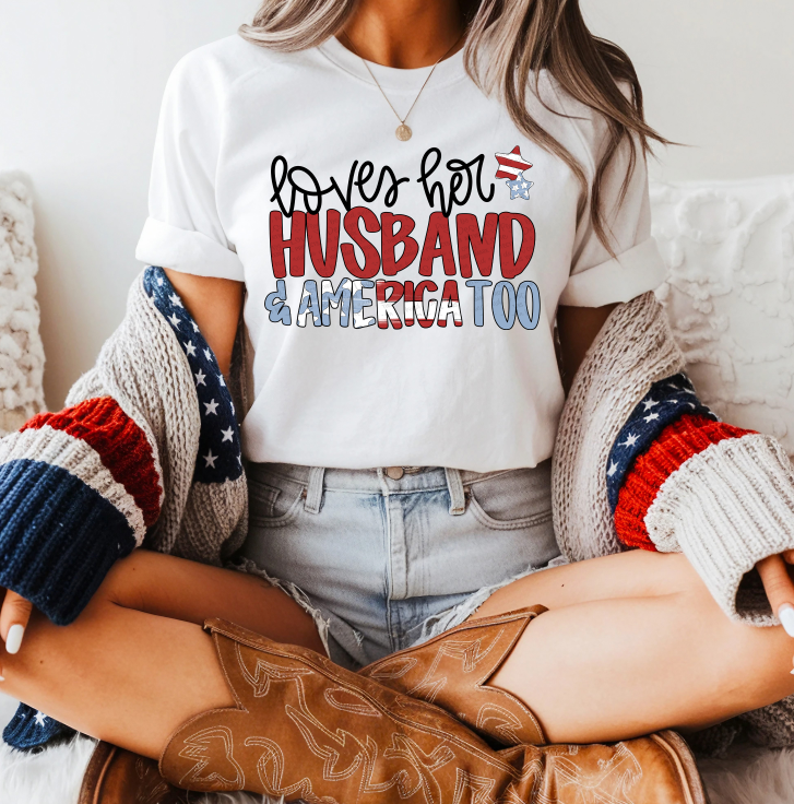 Loves Her America Too Husband DTF transfer design – image 1