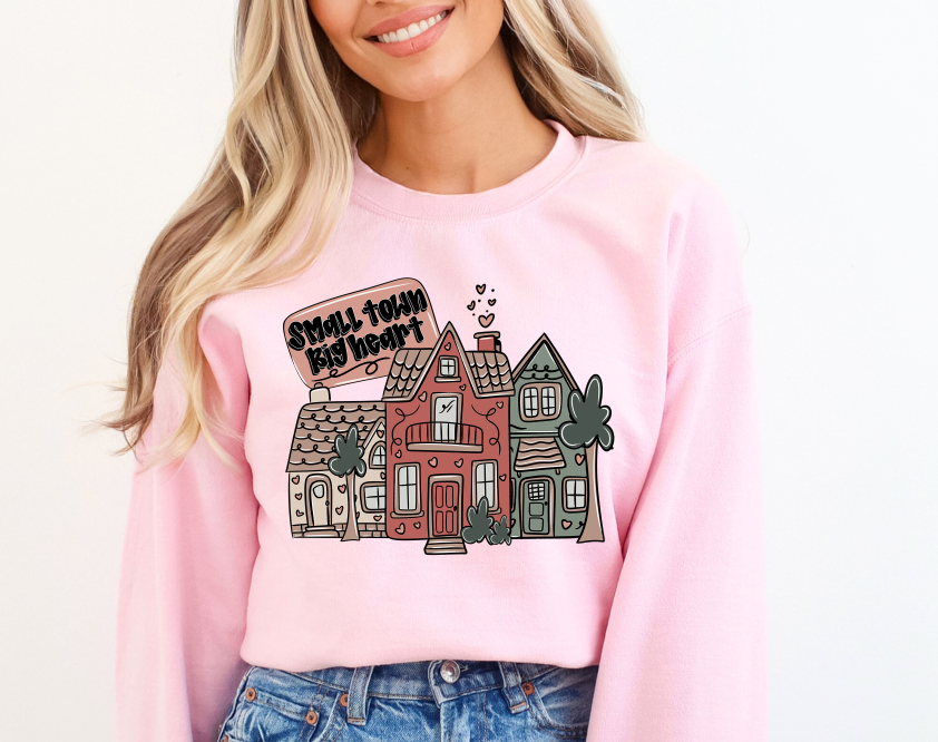 Small Town Big Heart Cottage Style DTF transfer design – image 1