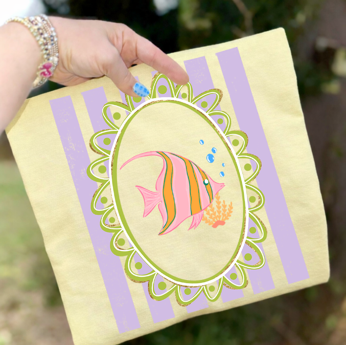 Fish Stripe Lavender DTF transfer design