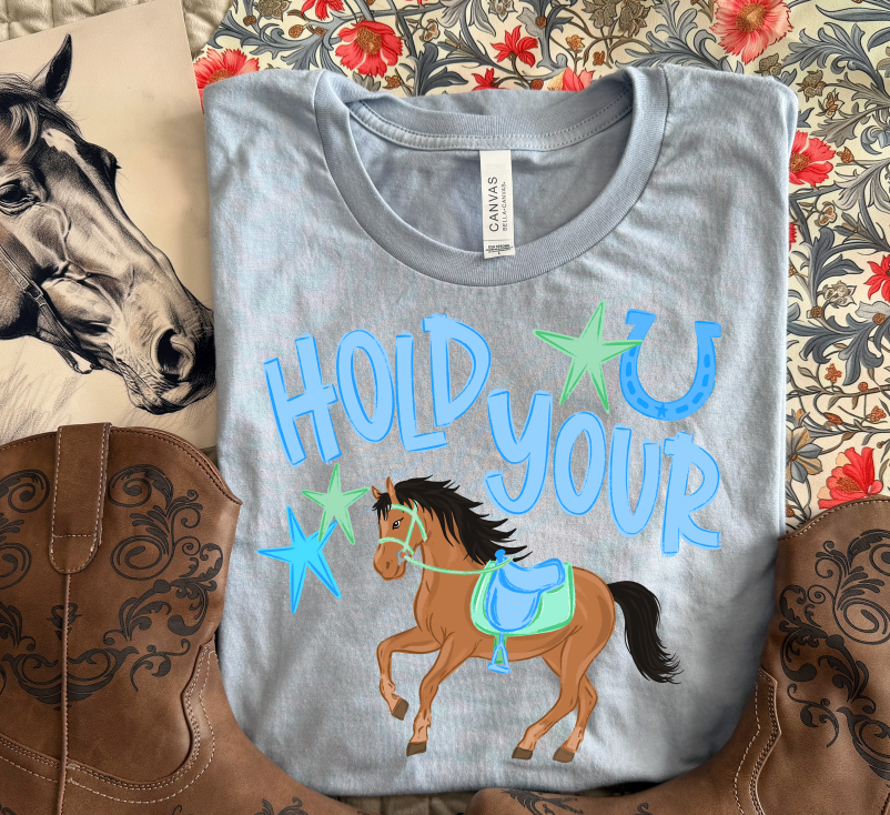 HOLD YOUR HORSES BLUE