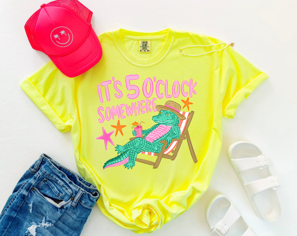 Five O'clock Somewhere everyday humor DTF transfer design