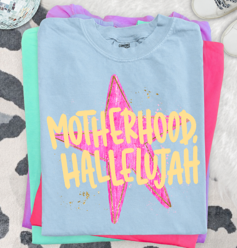 Motherhood Hallelujah faith DTF transfer design