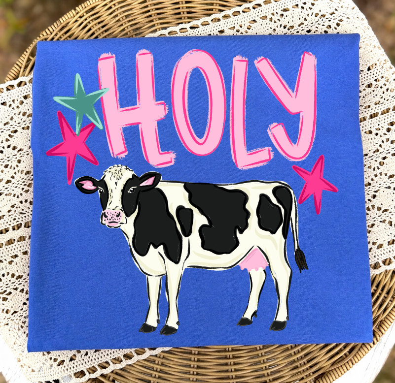 Holy Cow faith DTF transfer design