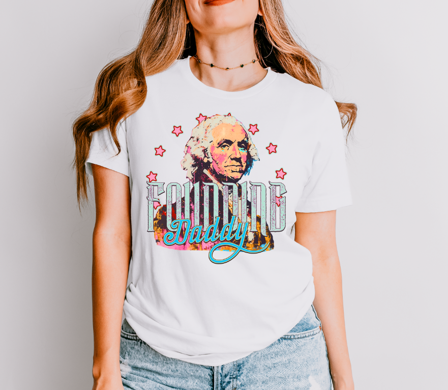 Founding Daddy Americana DTF transfer design