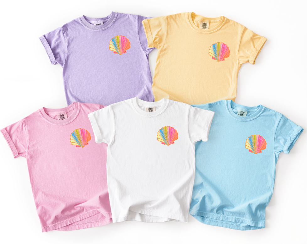 Seashell Pocket summer DTF transfer design