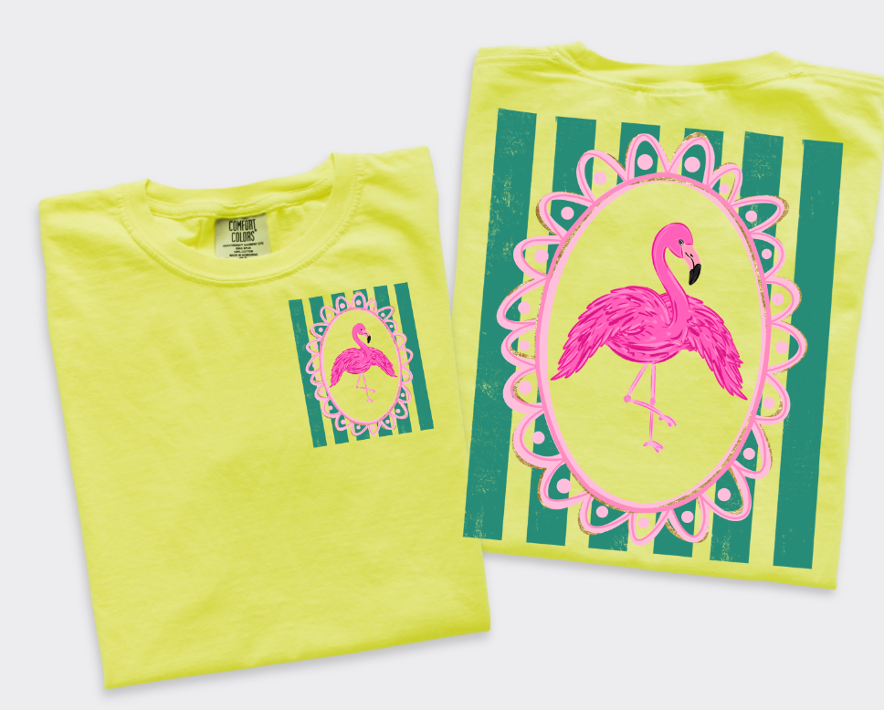 FLAMINGO STRIPES summer DTF transfer design