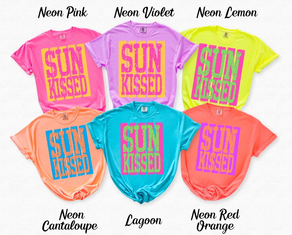 SUNKISSED ORANGE VIOLET summer DTF transfer design