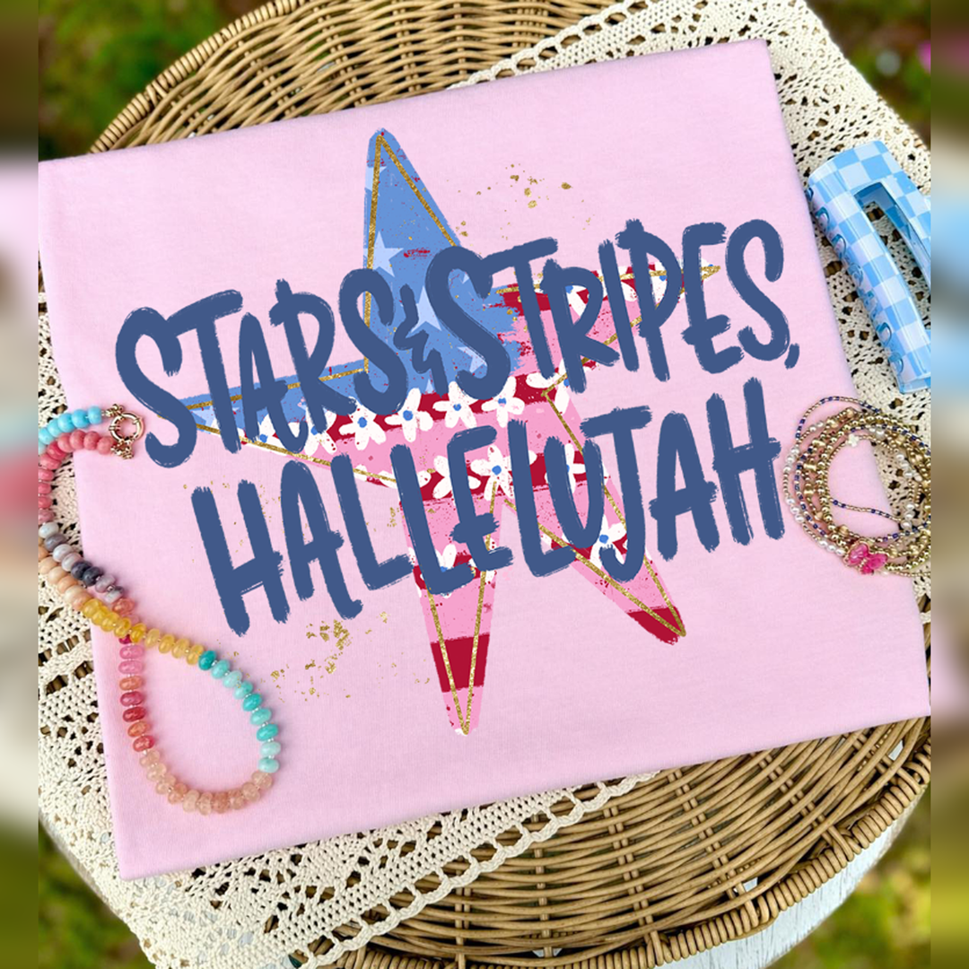 Stars and Stripes Hallelujah Dark Blue – DTF Transfer