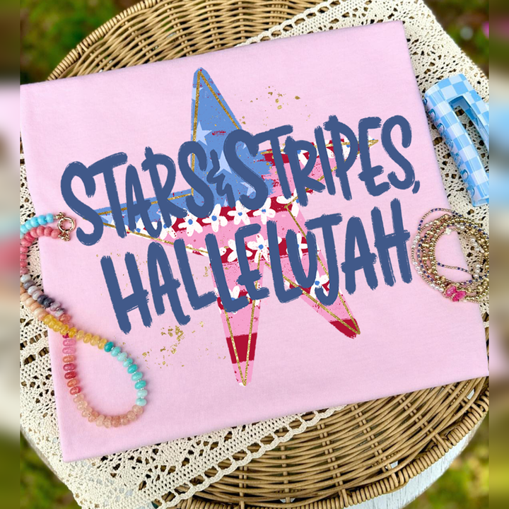 Stars and Stripes Hallelujah Dark Blue – DTF Transfer