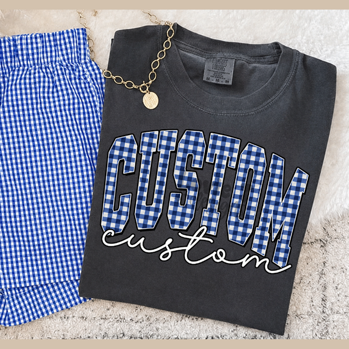 Custom Varsity Gingham – DTF Transfer – product image