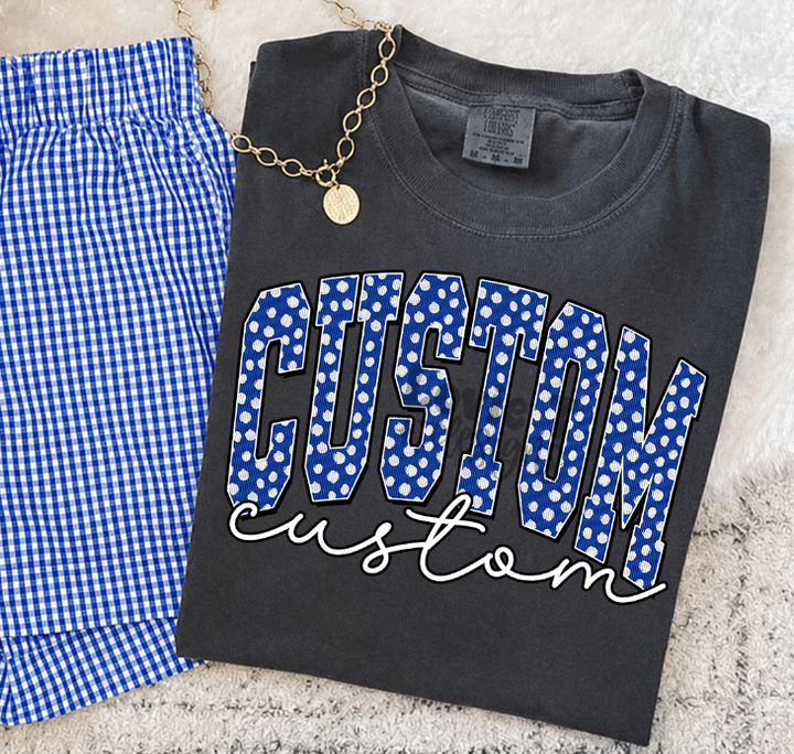Custom Varsity Dots DTF transfer design
