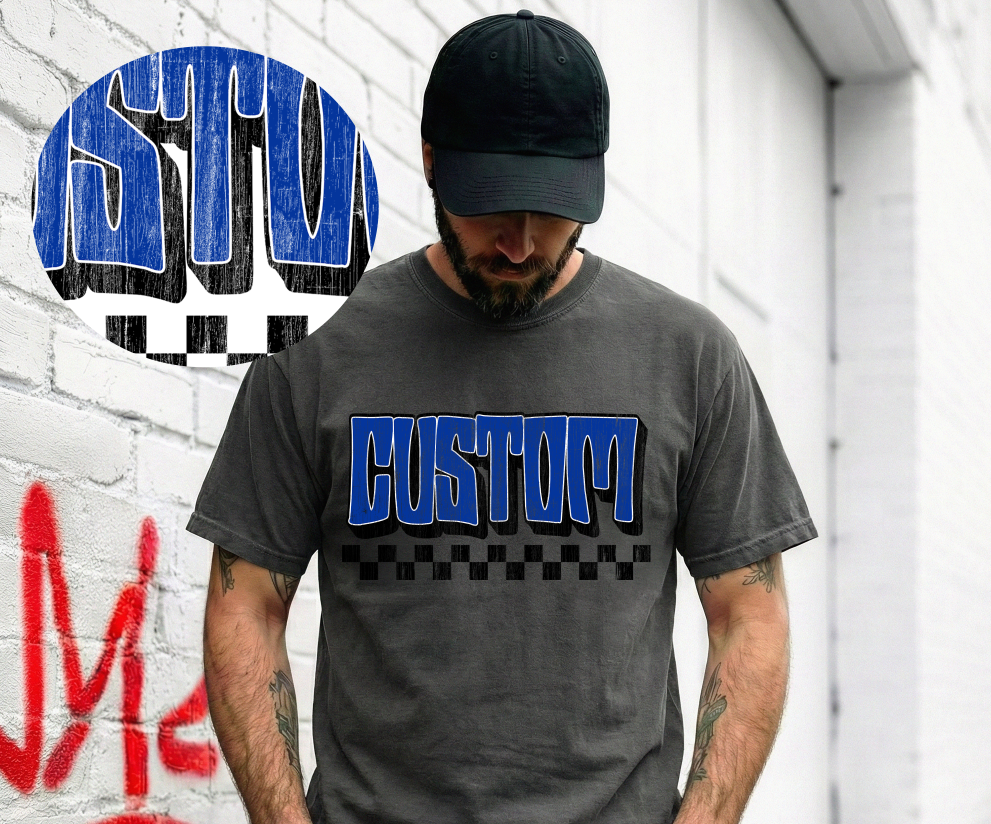 RETRO CHECKERS DISTRESSED - CUSTOMIZABLE