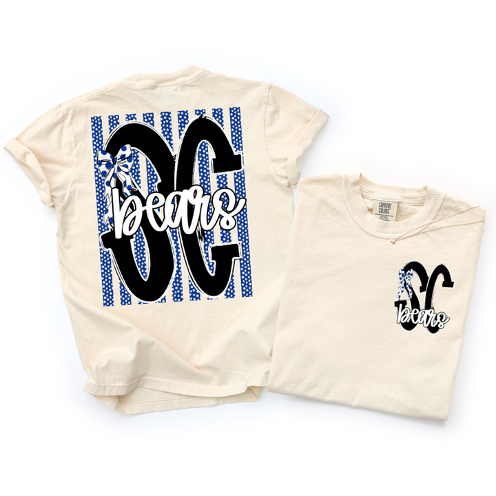 Dottie Stripes + Initials Front + Back - Customizable – DTF Transfer – product image