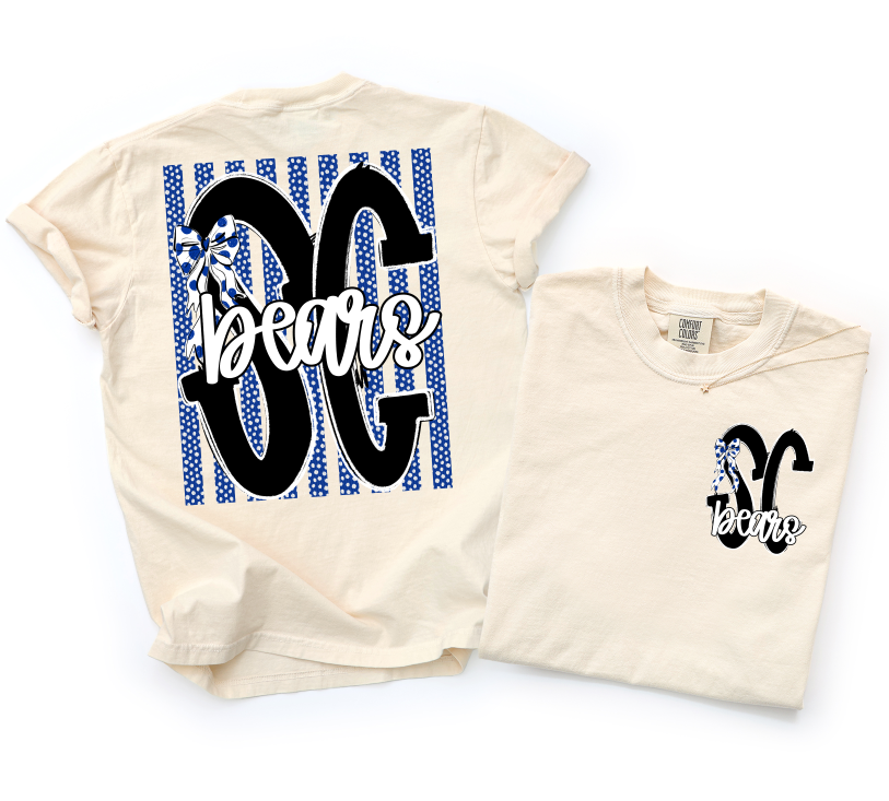 DOTTIE STRIPES + INTIALS FRONT + BACK - CUSTOMIZABLE