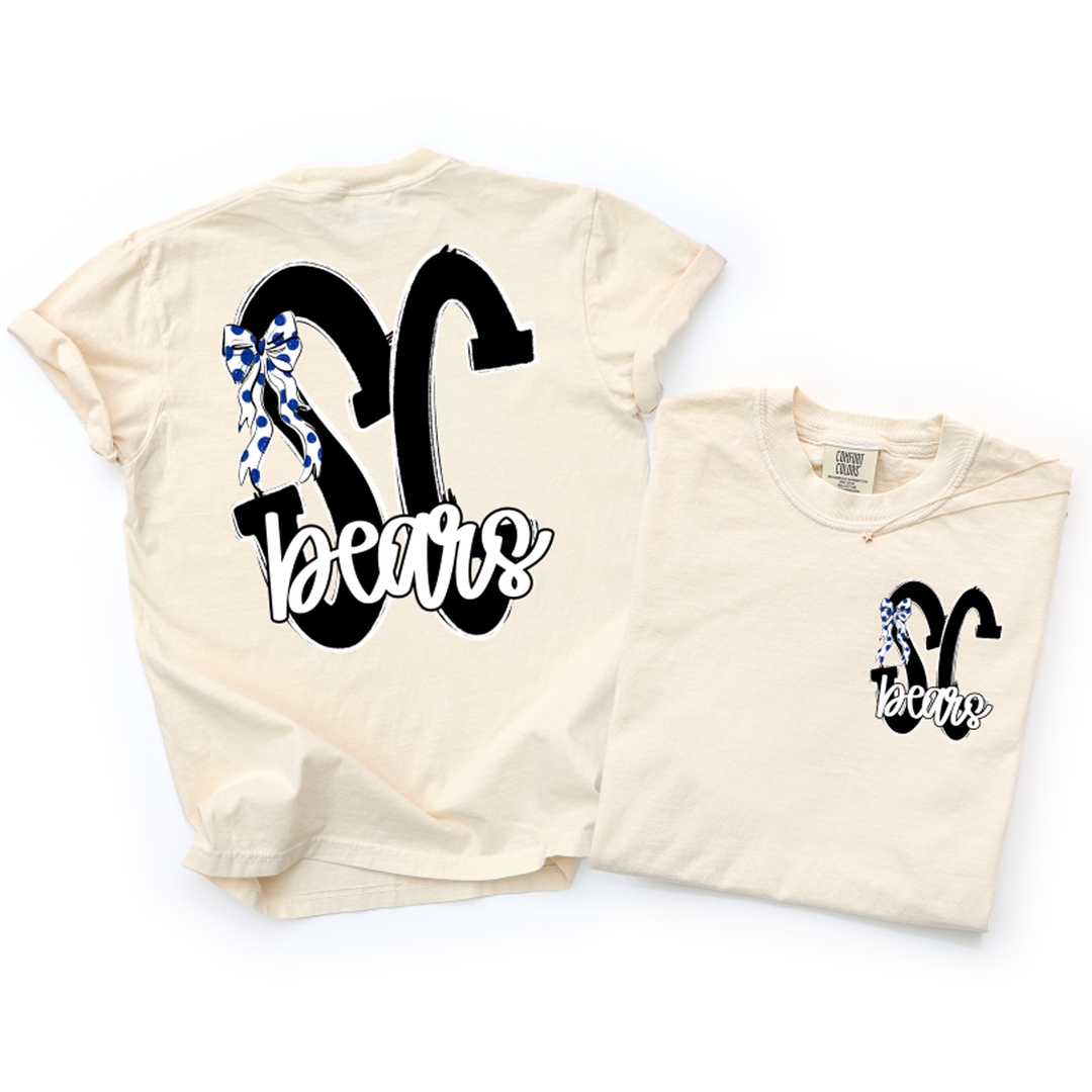 Dottie Bow + Initials Front + Back - Customizable – DTF Transfer – product image