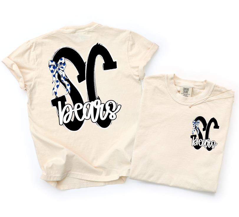 DOTTIE BOW + INITIALS FRONT + BACK - CUSTOMIZABLE