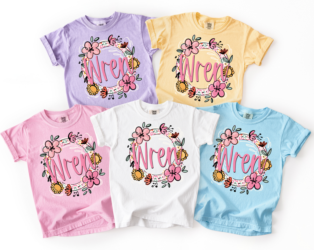 Floral Leopard Frame - Customizable DTF transfer design