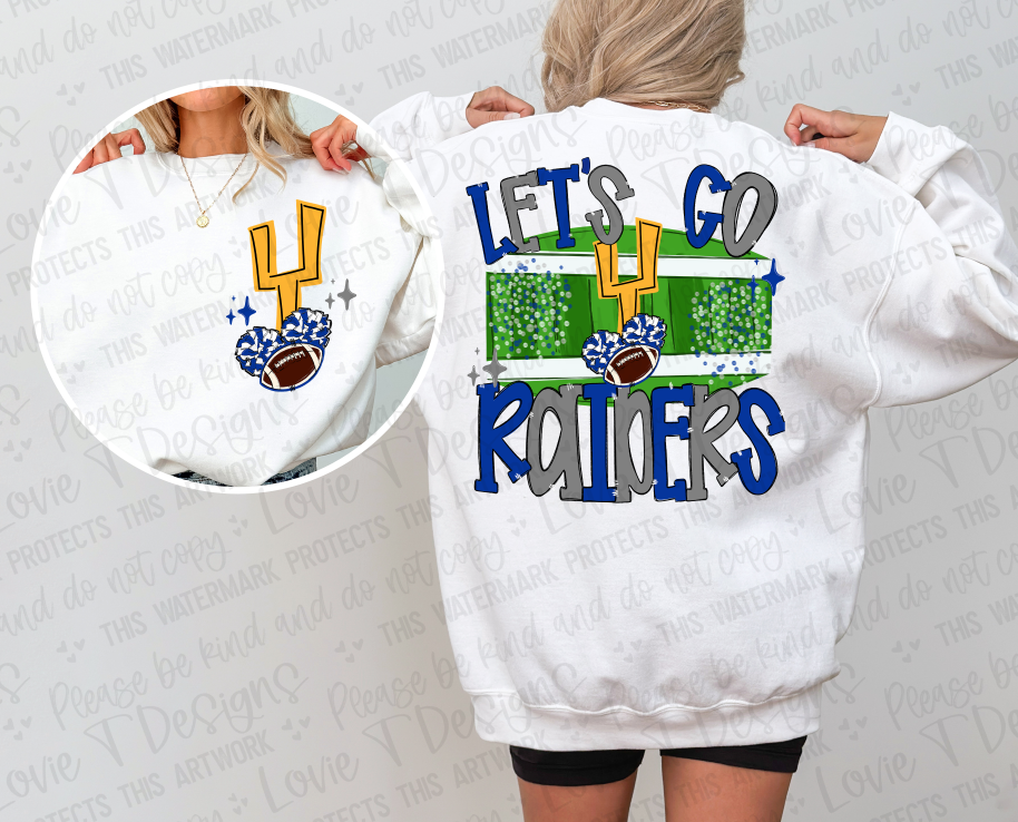 LET'S GO FOOTBALL FRONT + BACK CUSTOMIZABLE