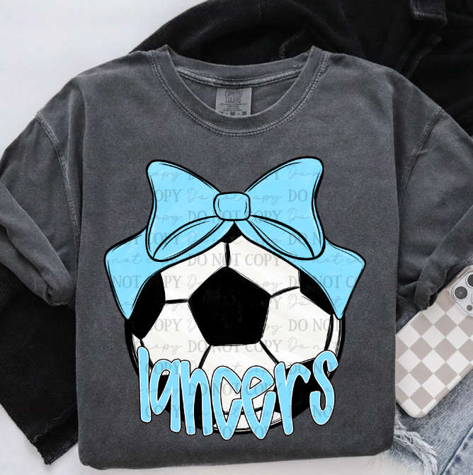 SPORT BOW SOCCER LANCERS COLUMBIA BLUE