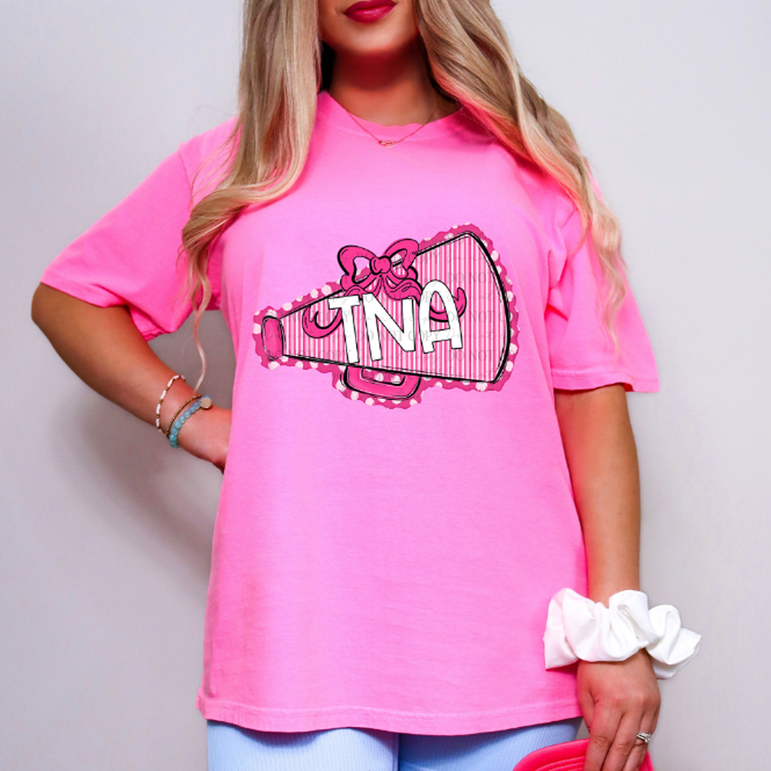 Megaphones and Bows Pink Tna – DTF Transfer