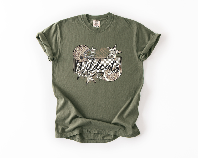 CAMO FOOTBALL NAME PLATE WILDCATS