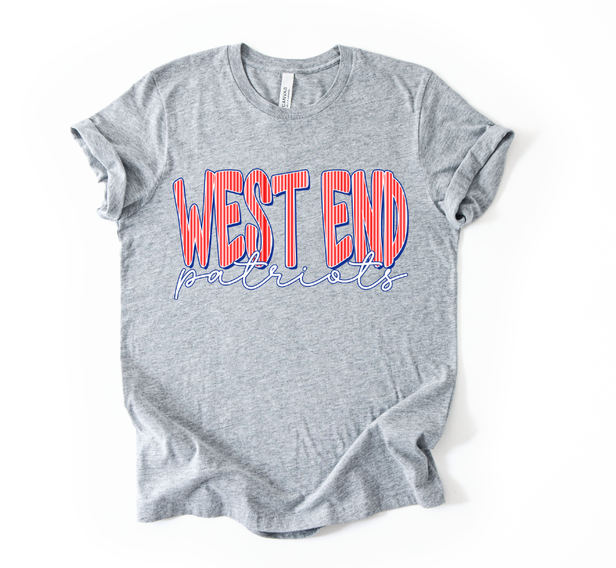 CUSTOM SEERSUCKER WEST END PATRIOTS RED PAPER ROYAL BLUE OUTLINE