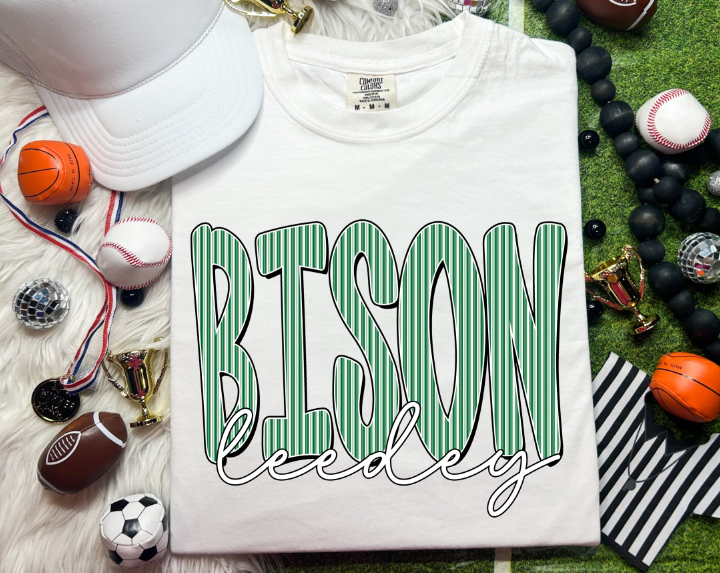 CUSTOM SEERSUCKER BISON LEEDEY KELLY GREEN