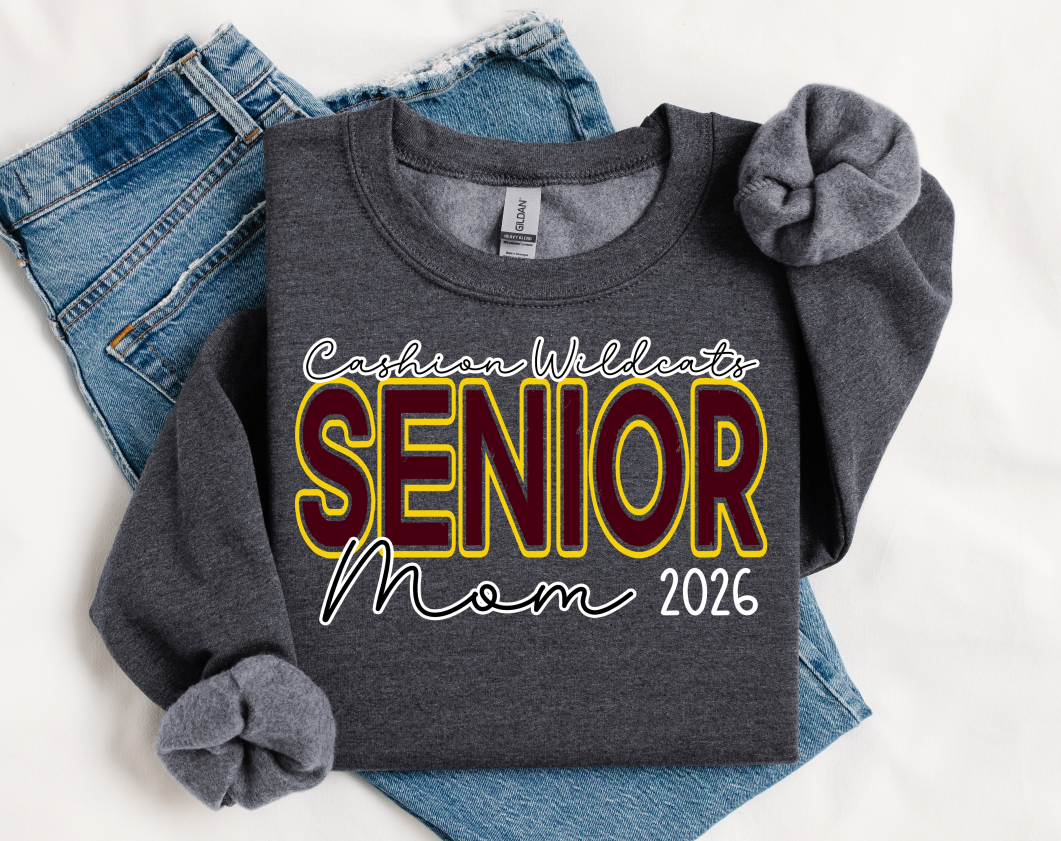 CASHION WILDCATS SENIOR MOM MAROON AND YELLOW GOLD 2026