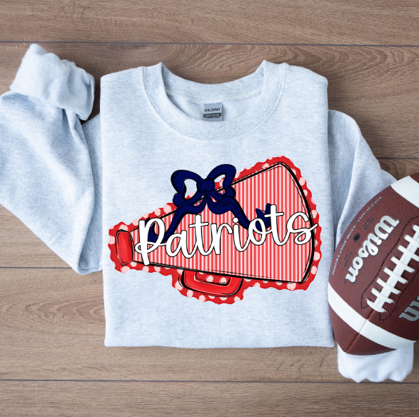 MEGAPHONES AND BOWS RED MEGAPHONE NAVY BOW PATRIOTS