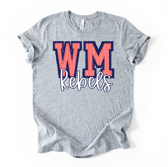 TWO INITIALS PREPSTER WM REBELS NAVY BASE RED TOP