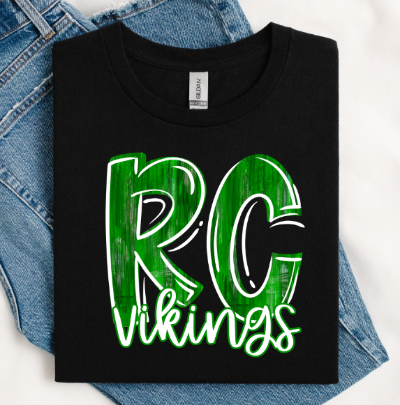 RC VIKINGS GREEN AND WHITE PAINTED LETTERS