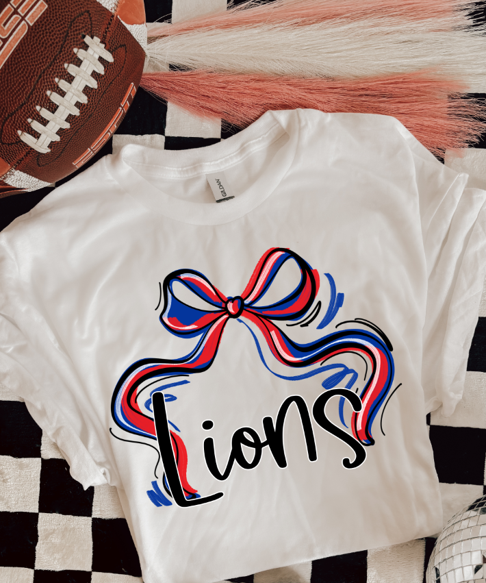 RIBBON SPORTS BOW ROYAL RED LIONS