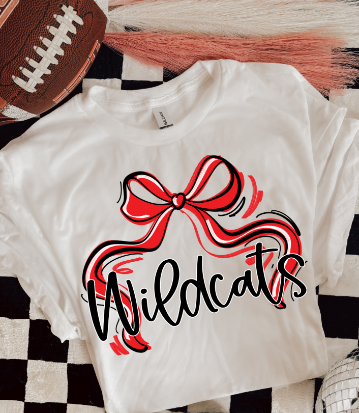 RIBBON SPORTS BOW RED AND BLACK WILDCATS