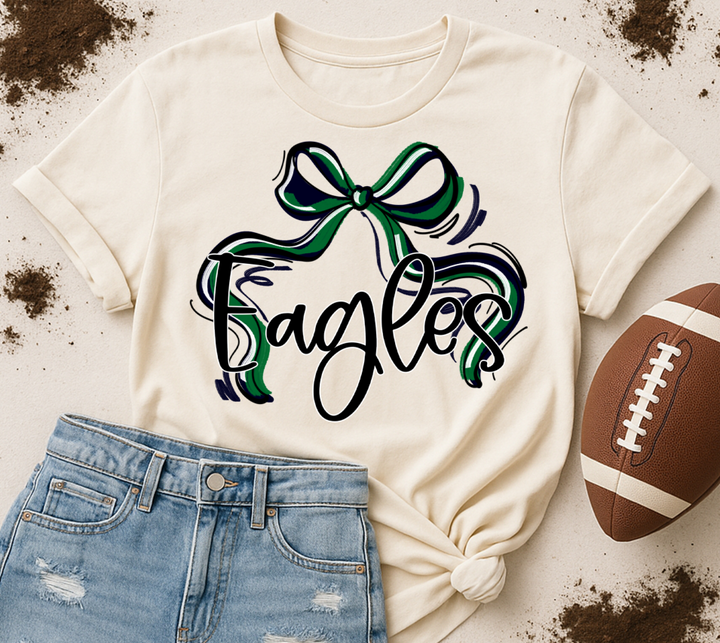 Ribbon Sports Bows Kelly Green Black And White Eagles